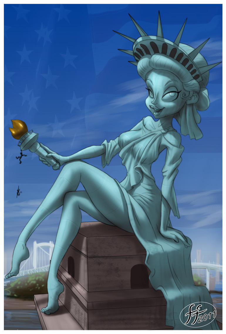 of justice lady kissing liberty statue Call of cthulhu cat baker